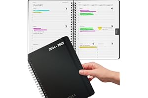 MILULA STUDIOS Agenda 2024/2025 - Agenda 2024/2025 Semainier A5 au Design Simple - Planner 2024/2025 qui Inspire la Productivité