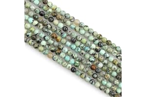 MJDCB 225pcs Petites Perles de Pierre Naturelle 3mm Turquoise Africain Pierres Précieuses Ronde Lisse en Vrac pour La Fabrication de Bijoux Bracelets Boucles D'oreilles Colliers Accessoires