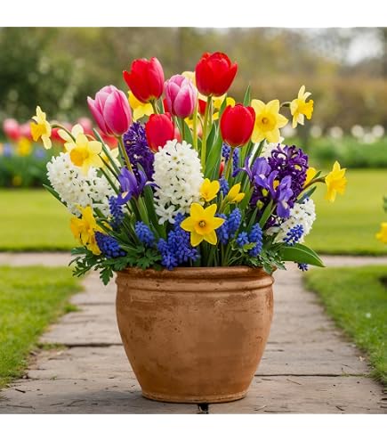 Bulbi Da Fiore Primaverili - Mix Di 50 Pezzi Con Crocus, Muscari, Anemone E Iris, Qualità Olandese, Per Giardino E Balcone