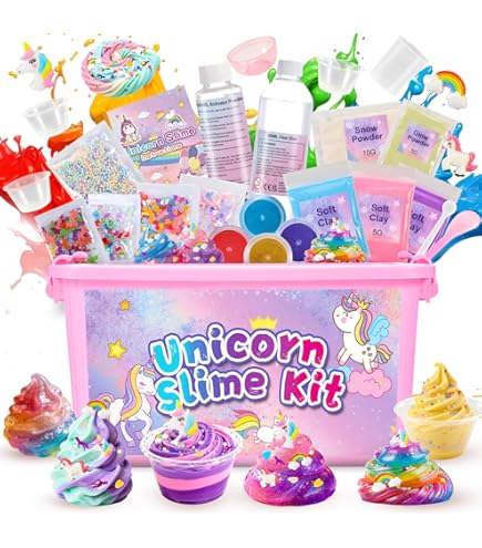 Kit Slime 40 Couleurs Crystal Clear + Glow In The Dark – Accessoires Bonus, Jouet Créatif Enfant