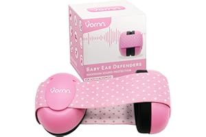 VORNN Baby Ear Defenders & Infant Headphones Noise Cancelling Earmuffs for Babies and Toddlers 0-36 Months in Pink | CE & UKCA Certified for Hearing Protection, Comfortable Fit & Safe Sleep
