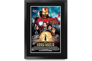 HWC Trading A3 FR Iron Man 2 Robert Downey Jr E Regali Cast Poster Stampati Autografi Immagine per Il Film Ricordato dai Fan - A3 Incorniciate