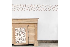 Pegatinas Pared Decorativas | Vinilo Adhesivo Pared Hojas Acuarela | Efecto Papel Pintado | Cubre 3 m² | 80 piezas | TRESXICS (Marrón)