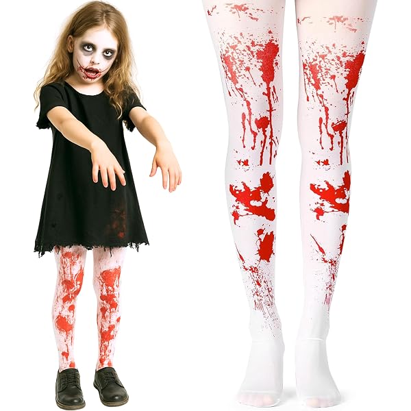 Collant Halloween Femme Elfinfi – Effet Sanglant – Pour Déguisement Zombie Ou Infirmière