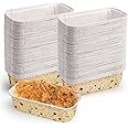Cedilis 100 Pack Paper Loaf Pan, 19 x 7.6 x 5 cm Disposable Loaf Bread Pan, Bread Pans for Baking, Rectangle Baking Loft Mold for Pumpkin Banana Bread, Microwave Oven Safe