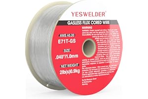 YESWELDER MIG Fil Fourré sans gaz Fil de Soudage, acier doux E71T-GS 1.0mm 0.9kg Bobine