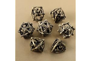 ELIFEL Dadi Set D&D Metallo 7 pezzi D4 D6 D8 D10 D12 D20 D% Drago 3D Cavo Poliedrici Dadi per Dungeons and Dragons Pathfinder Warhammer Giochi da Tavolo RPG MTG Giochi
