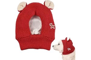 Ziyonix Cappelli Invernale per Cani, Cappello A Maglia per Animali Domestici, Simpatico Cappello A Maglia Con Orecchie, Cappelli Invernale Caldo per Cani Taglia Grande e Media