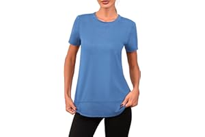 Memouniva Maglietta Sportiva Donna Maglia a Maniche Corte Palestra T-Shirt per Yoga Running Fitness