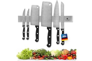 Exitoso Coltello a Striscia Magnetica in Acciaio Inox Autoadesivo - Incollaggio e Foratura Con Nastro Adesivo 3M - Portacoltello Magnetico Striscia per Coltello