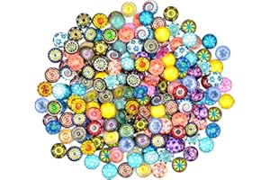 DOUSELLA 200 Stück Gemischte Farbe Glassteine Bunte Muggelsteine Glas Kinder Mini Glasnuggets 12mm Glas Cabochon Mosaik Gemischte Farbe Glassteine Deko für Fotoschmuck, Blumen und mehr (200pcs 12mm)