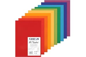 CANSON MI-TEINTES® papper (honungskaka) - 10 A4-ark 160 g/m² ljusa färger