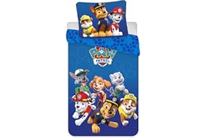 BrandMac Parure de Lit Pat' Patrouille pour Petit Lit - Housse de Couette 100x135 + Taie d'oreiller 40x60 cm