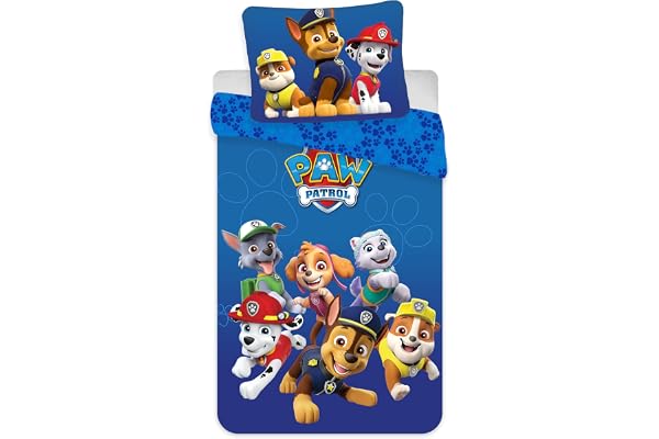 Paw Patrol sängkläder för liten säng - påslakan 100 x 135 + örngott 40 x 60 cm