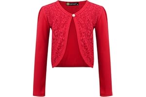 LOTMART Fille Manches Longues Bout Ouvert boléro Veste pour Enfants Cardigan Haut et Cadeau Gratuit Stylo avec Chaque Colis