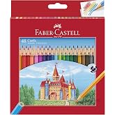 FABER-CASTELL Castle Colored Pencils Set 48 Pieces Hexagonal Unbreakable for Kids and Adults 120148 | Colores brillantes, for