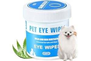 jadeseal 130 Unités Lingettes pour Les Yeux des Chiens,Nettoyant pour Éliminer Les Taches de Larmes, pour Le Nettoyage De L' Oculaire pour Chiens,Accessoire de Toilettage Quotidien pour Pet