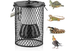 Nuision Reptile Ceramic Heating Lamp with Guard, Reptile Heat Lamp Lampshade, 100W Heat Bulb Holder with Anti-Hot Bracket Cage for Lizard Turtle Tortoise Bearded Dragon Lighting, UK Plug