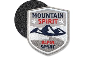 ‎CLUB OF HEROES Mountain Spirit Berge Alpen Wandern/Klettpatch hochwertig gestickt 61 x 52 mm/Klett-Patch Patches Sticker Applikation mit Klett für Kleidung Rucksack Tasche COH