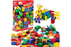 Gr8ware Bloques de construcción 1000 Piezas Ladrillos clásicos Formas Multicolores Bloques de construcción Juguetes de educación temprana Bloques de construcción Juego de Juguetes de construcción