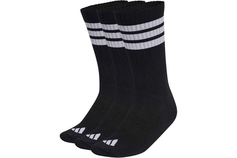adidas 3-STRIPES CUSHIONED SPORTSWEAR CREW SOCKS 3 PAIR PACK
