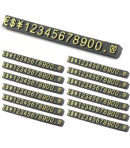 Kit 3D Per Cartellini Prezzo In Lega Di Zinco – 10 Set, Simboli Euro E Sterlina, Numeri 0-9, Colore Rame, Per Espositori E Negozi - 2