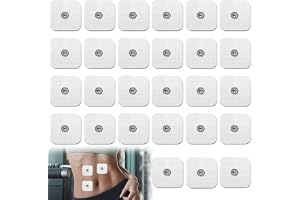 Massageelektroder ersättningsset 50 stycken 4 x 4 cm självhäftande gelkuddar med 3,5 mm tryckknappsanslutning vit, kompatibel