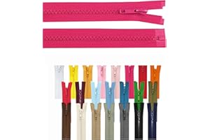 IHS RANGE Reißverschluss teilbar Jackenreißverschluss Kunststoff Krampe Zähne grob 5mm Jacken Mantel Taschen Pink 50cm