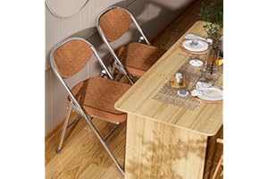 Chleby 2 Chaise pliante Chaise visiteur Chaise pliante rembourrée en tissu Chaise de salle à manger pliante conviennent à la cuisine, à l'intérieur, à l'extérieur,à la salle de conférence Rouge-marron