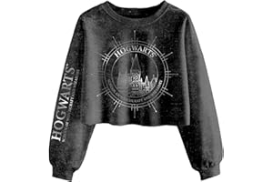 HEROES INC Harry Potter Poudlard Constellation Sweat court pour femme Acid Wash