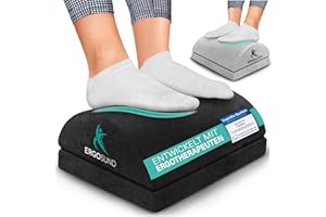 ERGOSUND® Fußstütze Schreibtisch [TESTSIEGER] - Premium Schaumstoffkern - Höhenverstellbare Fußbank [rutschfest] - Ergonomische Fußablage für das Büro & Home Office - Mit Ergotherapeuten entwickelt