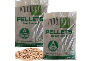 Buche Pellets 30kg (2x15kg) Mobipan, für BBQ, Smoker, Räucherofen, Grill, Pizzaofen | Smoker-Granulat | Grillpellets