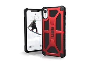 Urban Armor Gear Monarch Hülle für das Apple iPhone XR Handyhülle nach US-Militärstandard [Qi kompatibel, Sturzfest, Verstärkte Ecken, Leder] - Crimson Rot