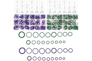 Yuhtech O-Ring Kit, 540 Pcs 18 Misure O-ring Gomma Guarnizioni di Tenuta Kit Verde Viola Guarnizioni Rondelle Gomma O-Ring Guarnizione Assortimento Set