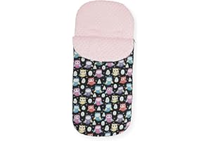 OLO Baby Universal Footmuff Cosytoes for Baby Stroller Pram Buggy Liner Padded XL (Owls/Pink)