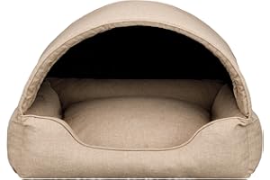 Bjird Hundebett & Hundehütte in einem - Hundehaus mit Dach für kleine und mittelgroße Hunde - Hundehöhle - Hundebox - Hundesofa - Bezug abnehmbar & waschbar - stabiles Hundekorb - 82x58 cm