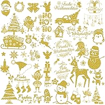 Weihnachtsaufkleber Mit Glitzer – 185 Stück, Gold, Silber, Weiß, Selbstklebend | Bastelsticker Für Karten, Geschenke & Deko
