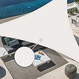Sunnylaxx 5x5x5m Crema Tenda a Vela Triangolare Vela Ombreggiante, Impermeabile Vele Parasole Protezione UV 95% per Esterno, 