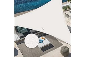 Sunnylaxx 3,6x3,6x3,6m Crema Tenda a Vela Triangolare Vela Ombreggiante, Impermeabile Vele Parasole Protezione UV 95% per Esterno, Giardino e Terrazza, Piscina