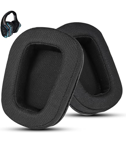 Linkidea Coussinets De Rechange Pour Casque Logitech G430, G930, G35, F450, G432, G332 (tissu En Maille/bleu