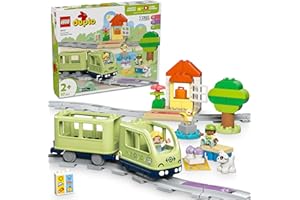 LEGO DUPLO Town przygoda z interaktywnym pociągiem, kreatywny prezent dla maluchów, dla 2-latka, chłopca i dziewczynki, edukacyjna zabawka dla dziecka do zbudowania ze światłem i dźwiękiem 10427