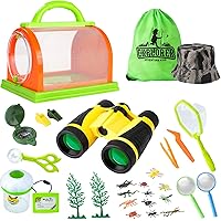 Gimsan Draussen Forscherset Spielzeug, Outdoor Explorer Set für Kinder mit Fernglas, Lupe, Schmetterlingsnetz und…