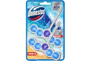 Domestos Power 5 Ocean Toilet Rim Blocks toilet freshener with a long-lasting fragrance clean and freshen for up to 300 flushes 2x 50 g