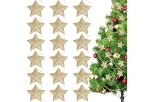 KIKVTER Adornos Arbol Navidad,24PCS Estrella para árbol de Navidad Decoración de Fiesta de Navidad,Topper de árbol de Navidad Dorado,Estrellas Navidad,Estrella Árbol de Navidad Topper,Adornos Navideños Arbol