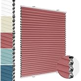 Allesin Wabenplissee ohne Bohren Verdunklung Thermo Doppelplissee Klemmfix Zweifarbig Weinrot-weiß 80x120 cm (BxH) 100% Blick