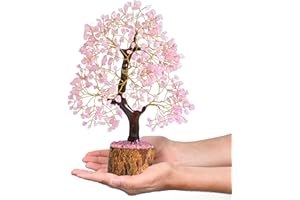 ‎CROCON Rosenquarz Kristall Lebensbaum Edelsteinbaum Feng Shui Heilkristalle Bonsai Glücksbringer Geburtstagsgeschenk für Frauen und Männer Heim & Bürodekoration Meditation spirituelle Geschenke für Mama
