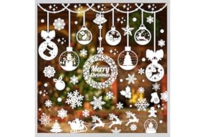 RMMD® Christmas Decorations - 10 Sheet Christmas Window Stickers Christmas Decorations Indoor Xmas Window Clings Decals Stickers for Glass Christmas Decorations Decor for Office Home