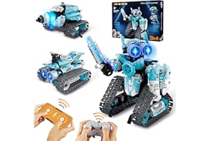 HOGOKIDS Technic Ferngesteuerter Roboter Bauspielzeug - 3 in 1 RC Bausätze Fernsteuerung & App Programmierbares Schildauto, Stunt-Motorrad Geschenke für 6 bis 14 Jahren Jungen (398 Teile) (BLAU)