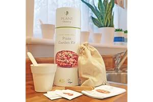 Plant theory Grow Your Own Kit Gift Set & Vegan Compost 5 Biodegradable Pots & 100% Plastic Free 28cm (Pizza Garden Kit)