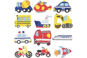 Awonlate 12 Piezas de Pintura de Diamantes para Niños, Kits de Pegatinas de Diamantes 5d DIY para Niños y Adultos Principiantes, Regalo de Cumpleaños para Niños y Niñas